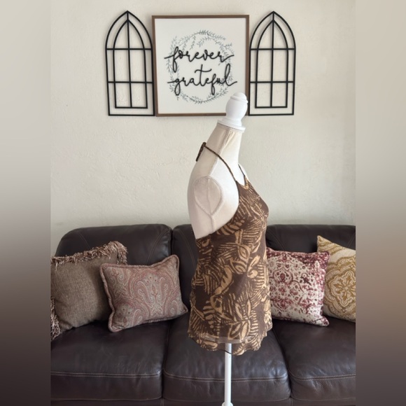 Lauren Ralph Lauren 100% Silk Halter Top Size 4 Boho Hippie Summer Classic - Picture 3 of 9